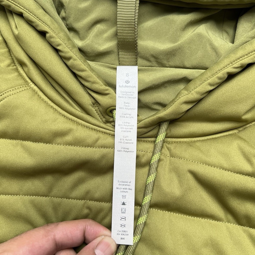 Women's Lululemon Dynamic Movement Hoodie Bronze Green Size 8 Jacket - Picture 3 of 6